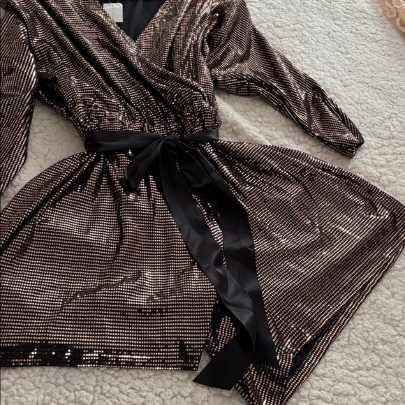 Ashley Stewart Black and Gold Sequin Romper - Picture 8 of 8